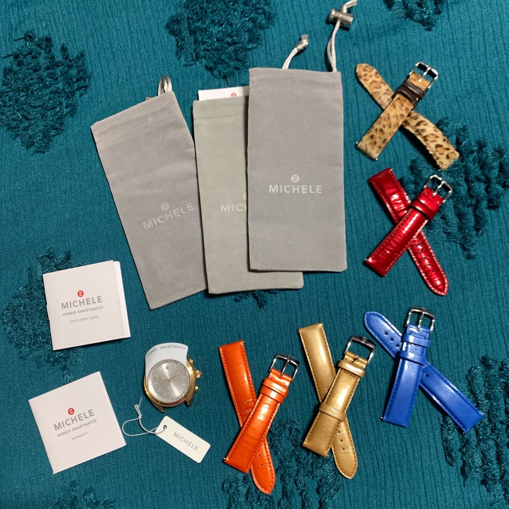 Michele Hybrid smartwatch and 5 Michele watch straps